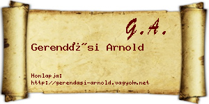 Gerendási Arnold névjegykártya