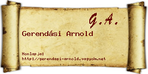 Gerendási Arnold névjegykártya